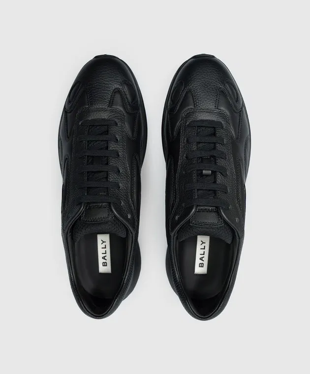 Bally Black leather sneakers with logo