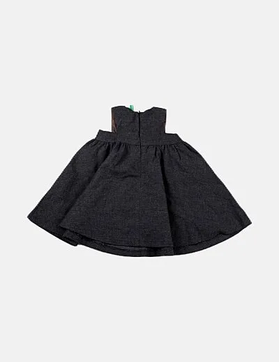 Benetton Vestido marrón lazo