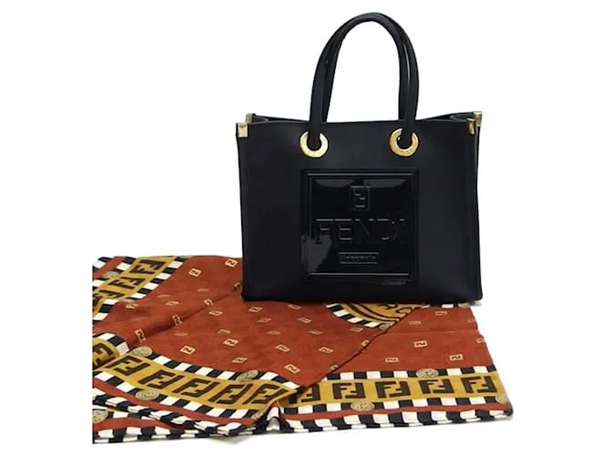 Bolso Fendi con bufanda Castaño Negro Multicolor Amarillo 