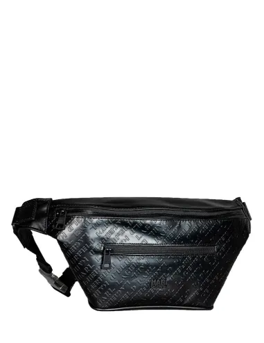 Bolso riñonera negra grabada