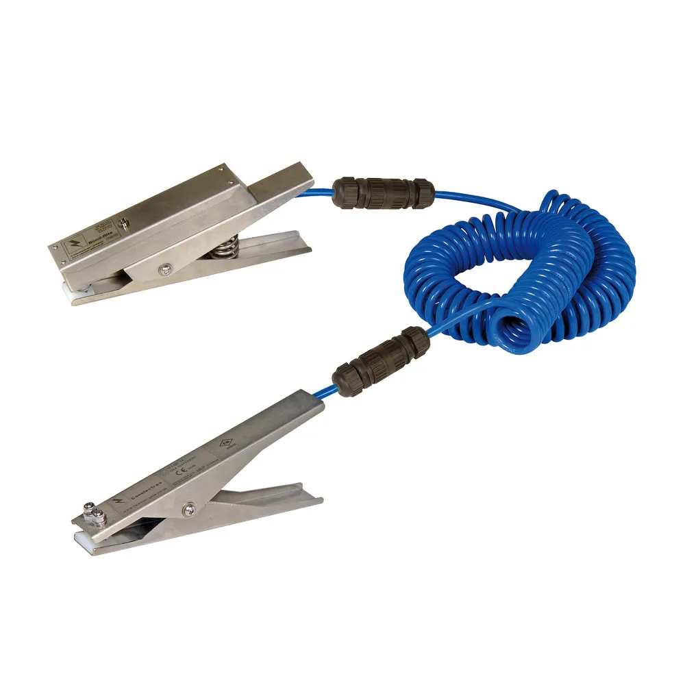 Cable de tierra con control y señal visual, 1 pinza con LED y 1 pinza MD de 235 mm, 3 m, ATEX