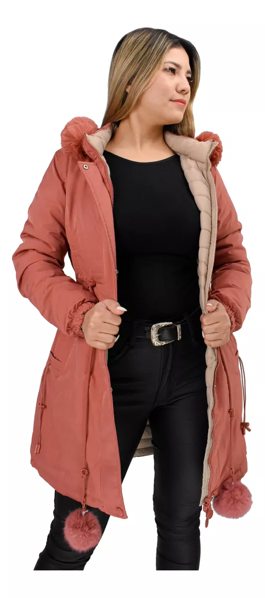 Campera Parka Mujer Reversible Impermeable Importada Yd 8131