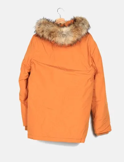 Canadian Classics Parka naranja detalle pelo