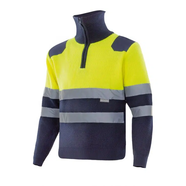 Jersey bicolor alta visibilidad cremallera Velilla 301001