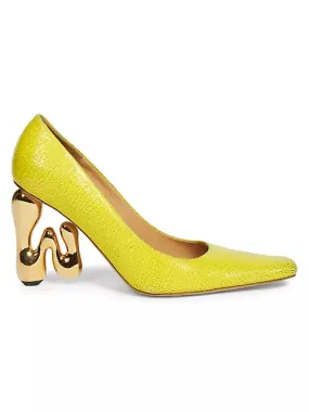 Jw Anderson Women Bubble Pump Fluo Yellow+Heel Gold