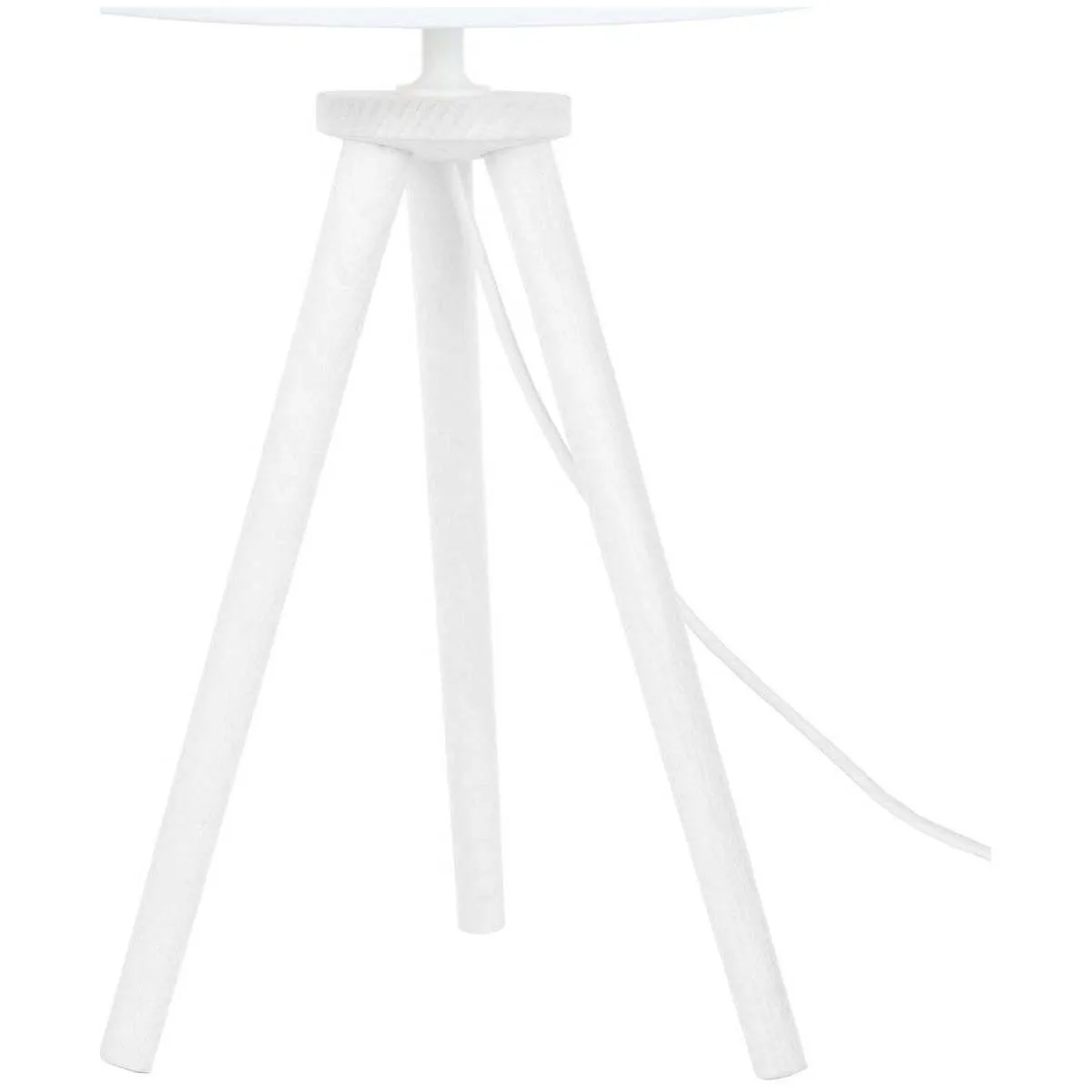 lámpara de noche redondo madera blanco