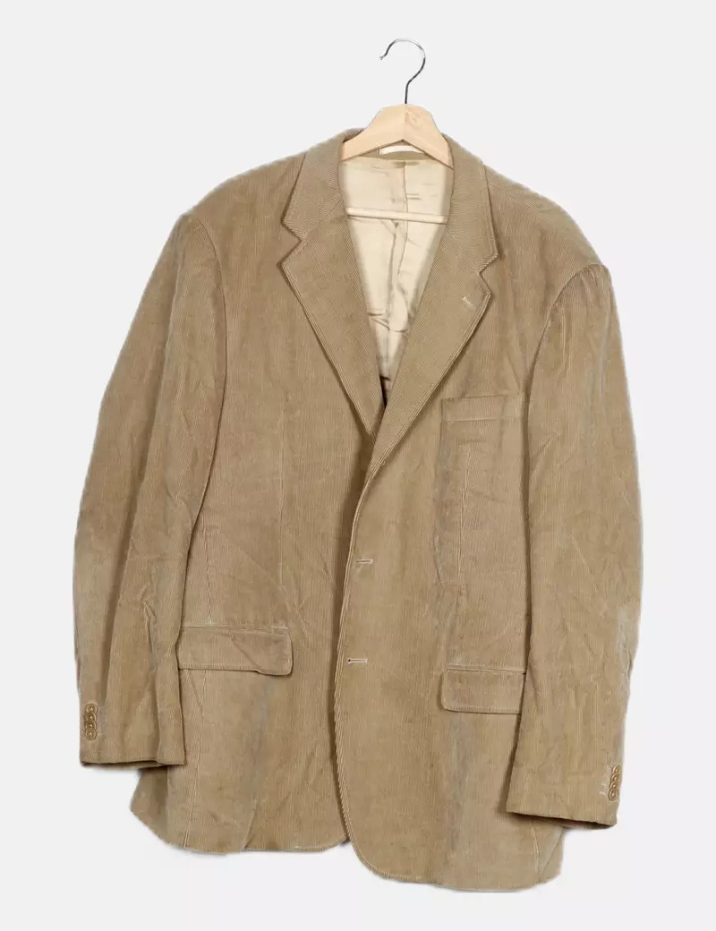 Massimo Dutti Blazer beige texturizada