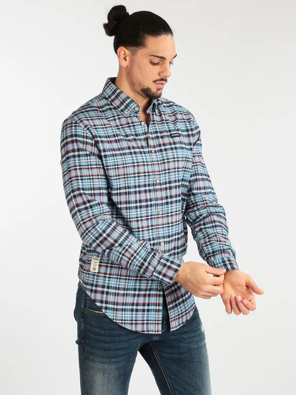 Napapijri Camisa de cuadros para hombre en algodón