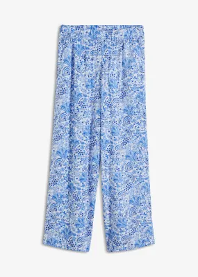 Pantalón con cinturilla elástica Azul-blanco