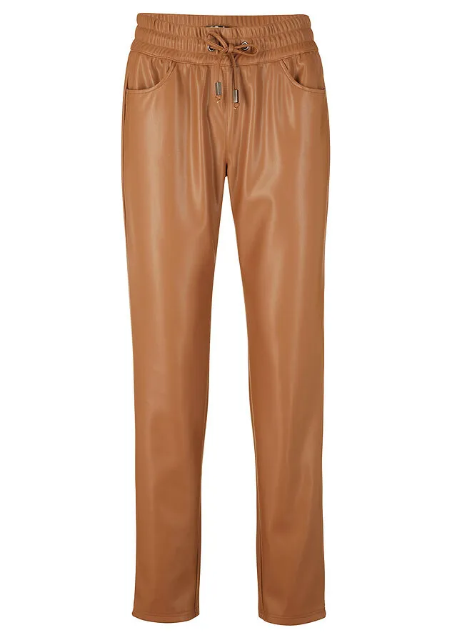 Pantalón con cinturilla elástica Marrón moka