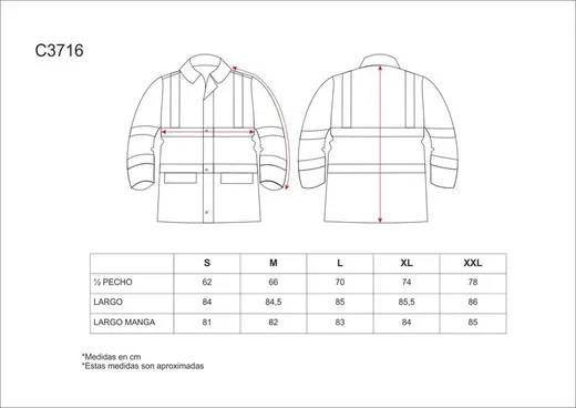 Parka combinada alta visibilidad Amarillo A.V. Naranja