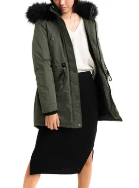 parka superdry nadare microfibre verde mujer