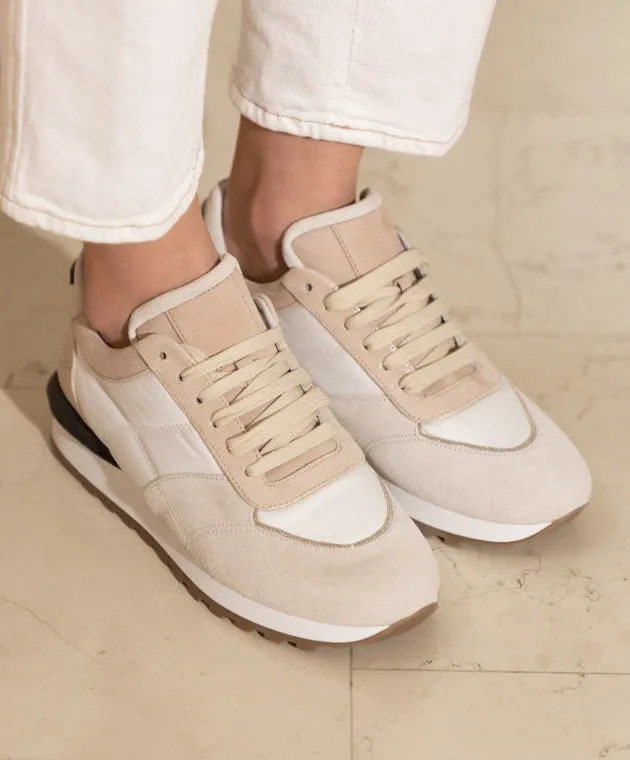Peserico Combined sneakers with monil chain