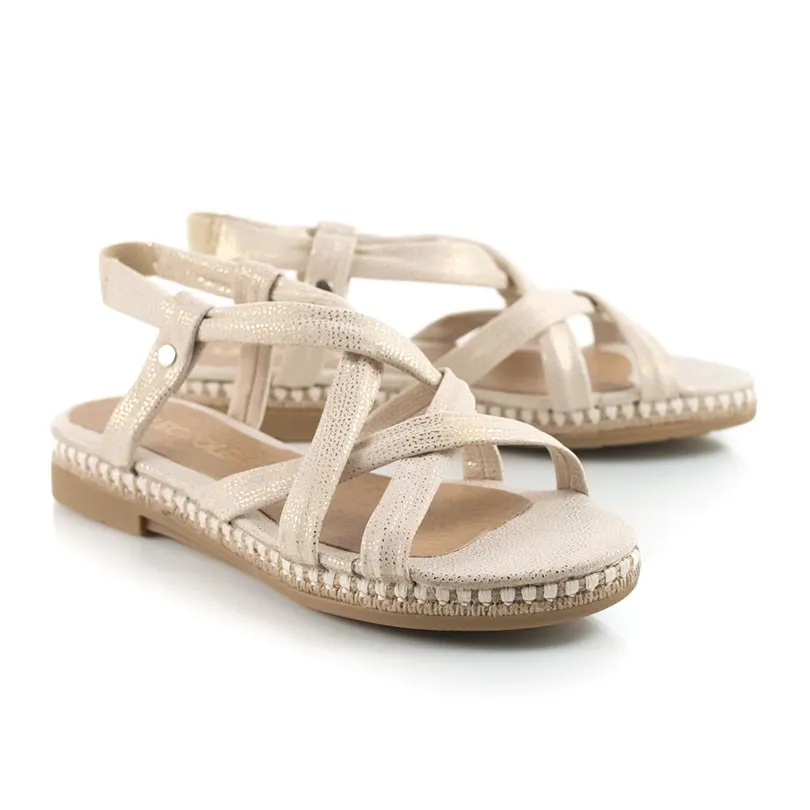 Sandalias bajas beige metalizado Cameron