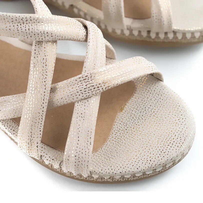 Sandalias bajas beige metalizado Cameron