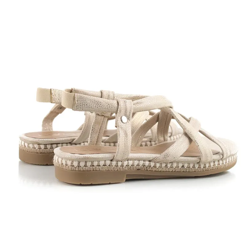 Sandalias bajas beige metalizado Cameron