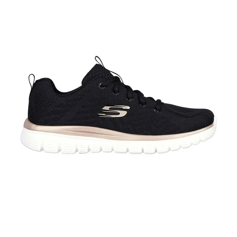 Sneakers Skechers 12615 Mujer Oro-negro