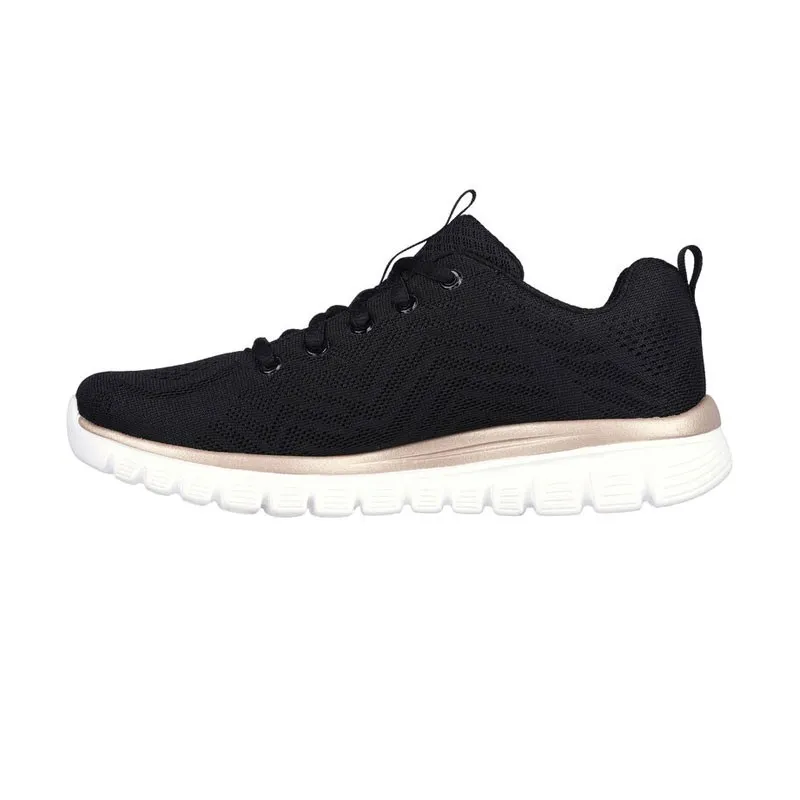 Sneakers Skechers 12615 Mujer Oro-negro