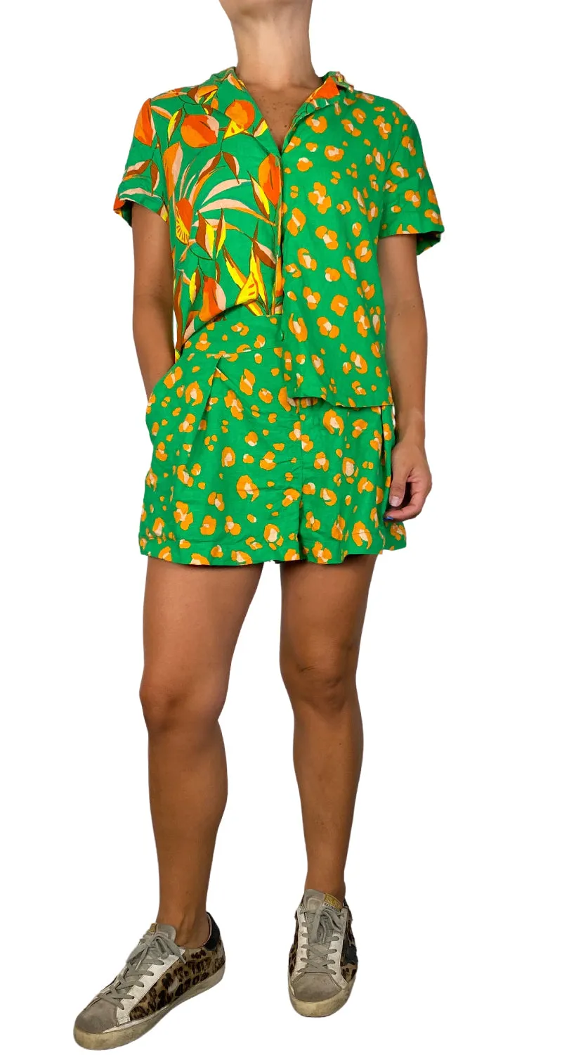 TABITHA Set Lino Blusa Y Shorts Multicolor