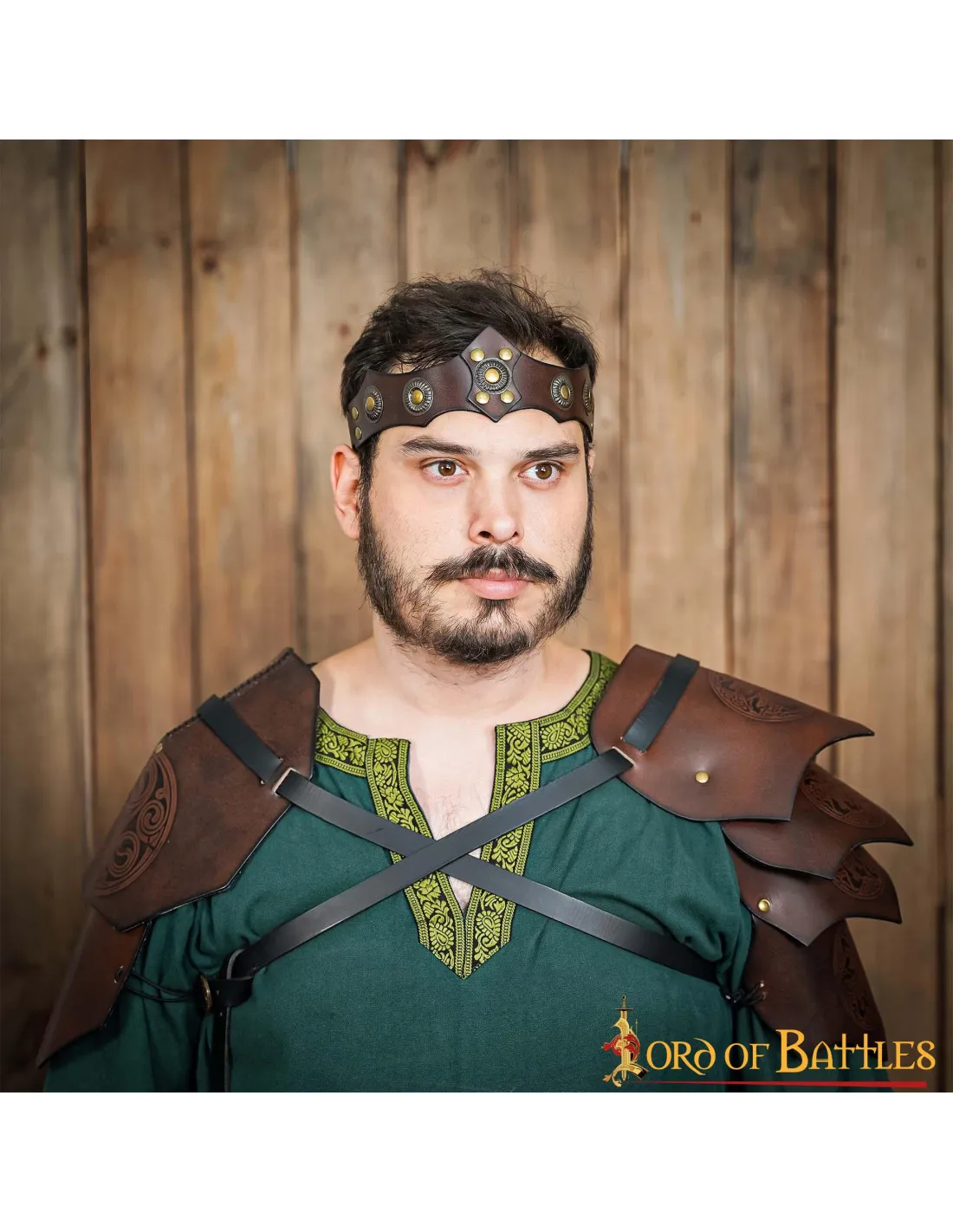 Tiara medieval unisex en piel, varios colores (58,1 cm.)