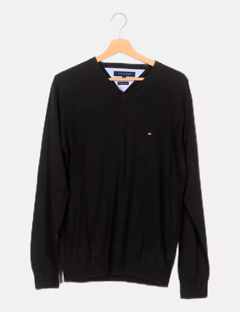 Tommy Hilfiger Jersey negro punto fino