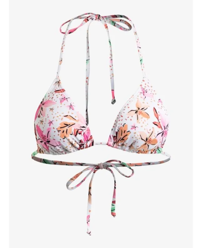 Top de Bikini Triangular Roxy Printed Beach Classics Blanco Tropical