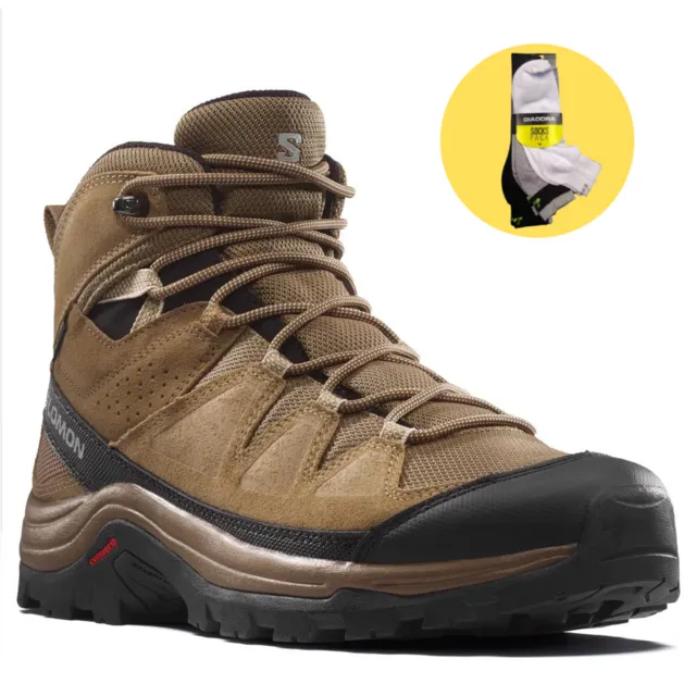 Zapatillas Salomon Hombre QUEST ROVE Goretex MARRÓN - 471814 + MEDIAS GRATIS